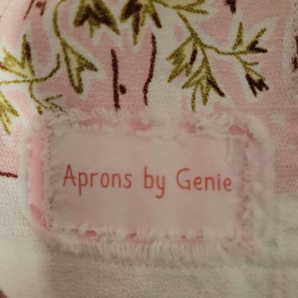 Vintage Inspired Pink Cotton Apron Floral Polka Dot Patterns Aprons By Genie - Picture 5 of 7
